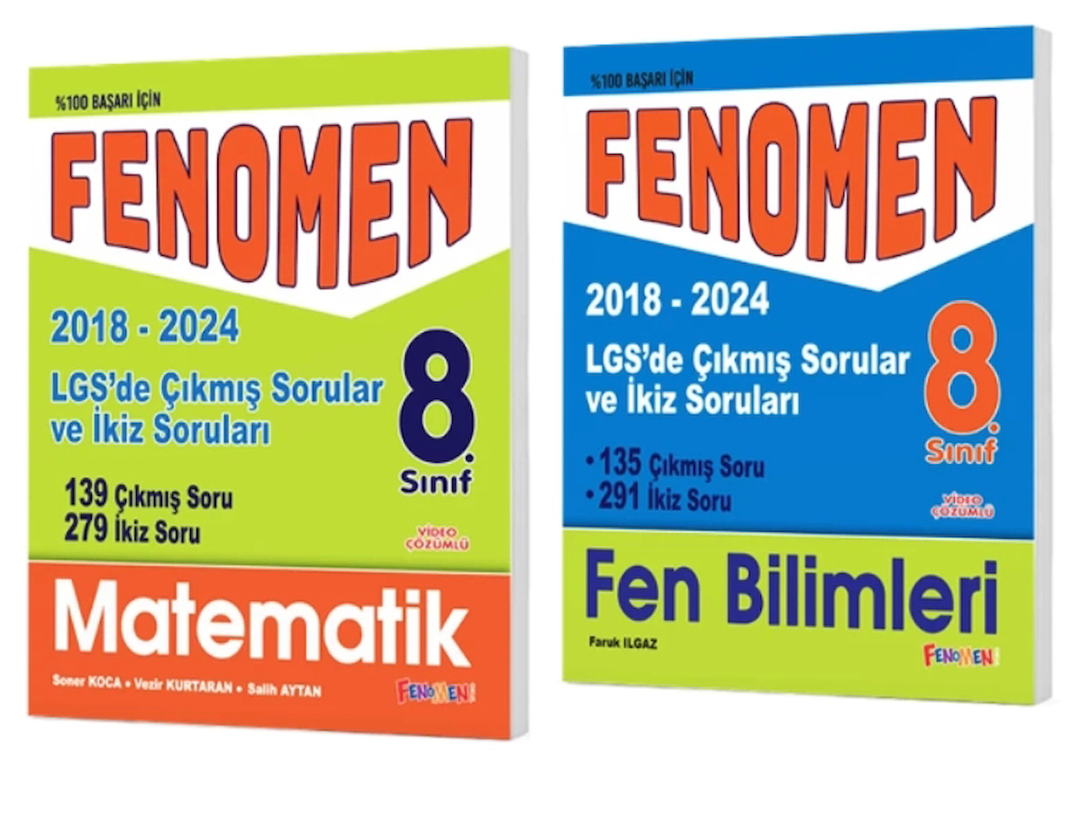 FENOMEN YAYINLARI 8. SINIF LGS Matematik + Fen Bilimleri Çıkmış Sorular ...