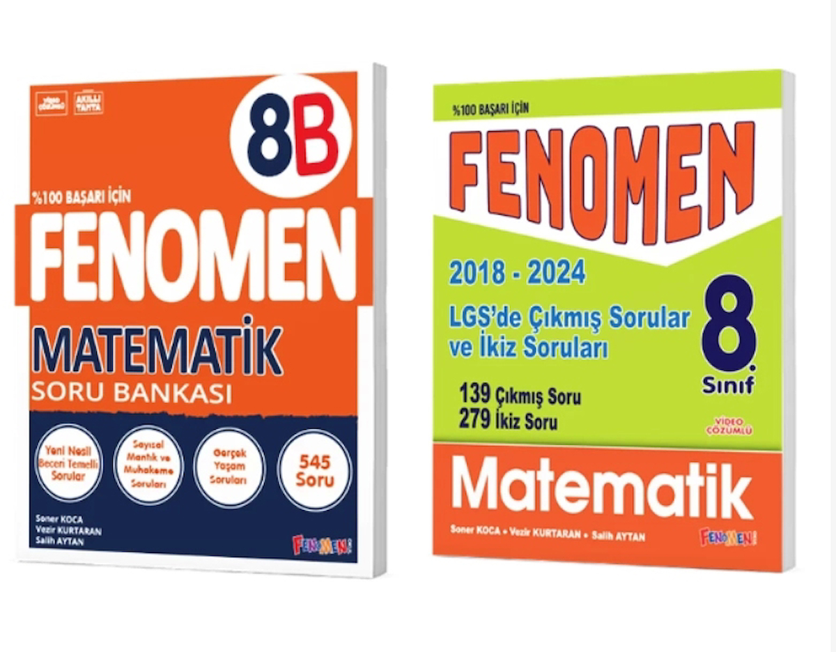 FENOMEN YAYINLARI 8. SINIF Matematik B Soru Bankası + LGS Matematik ...