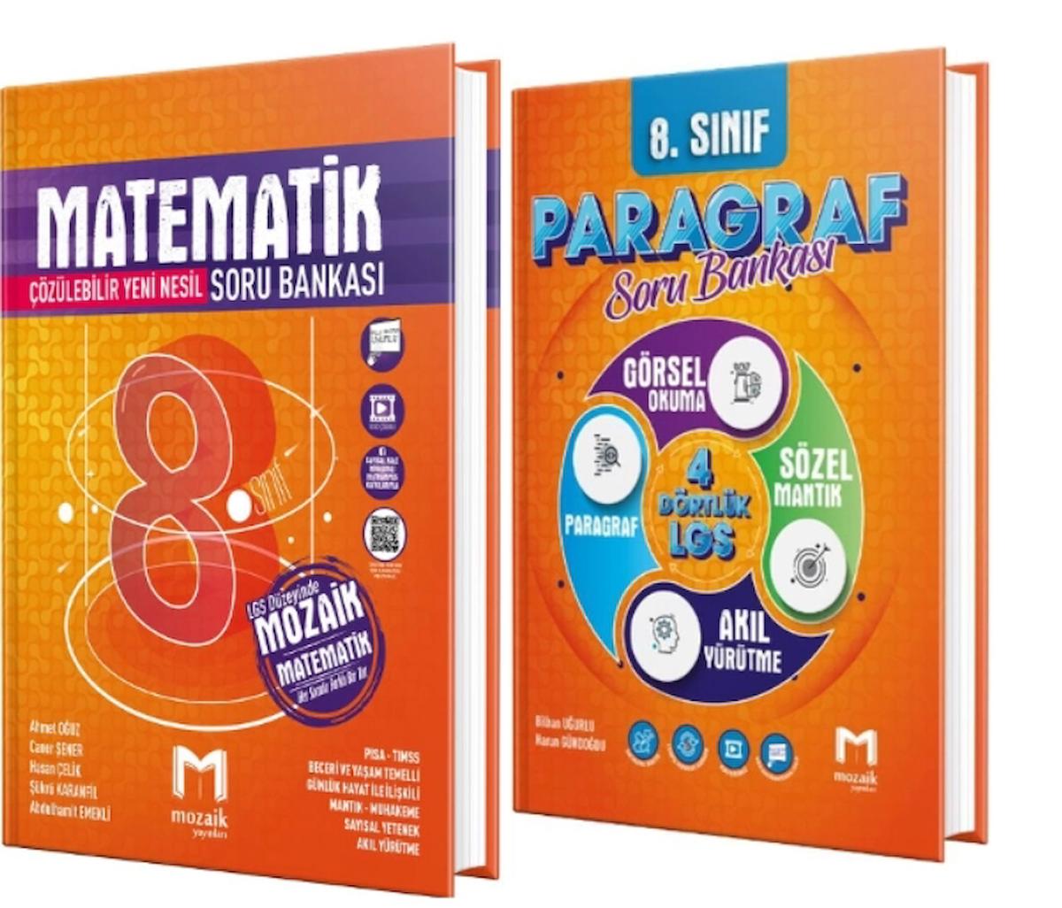 MOZAİK YAYINLARI 8. Sınıf Matematik - Paragraf Soru Bankası (2 Kitap)