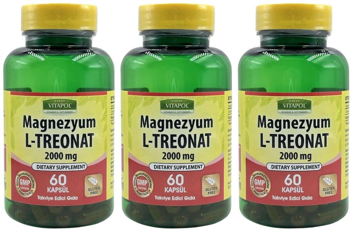 Vitapol Magnezyum L-Treonat 2000 Mg 3x60 Vegan Kapsül Magnesium L-Treonate