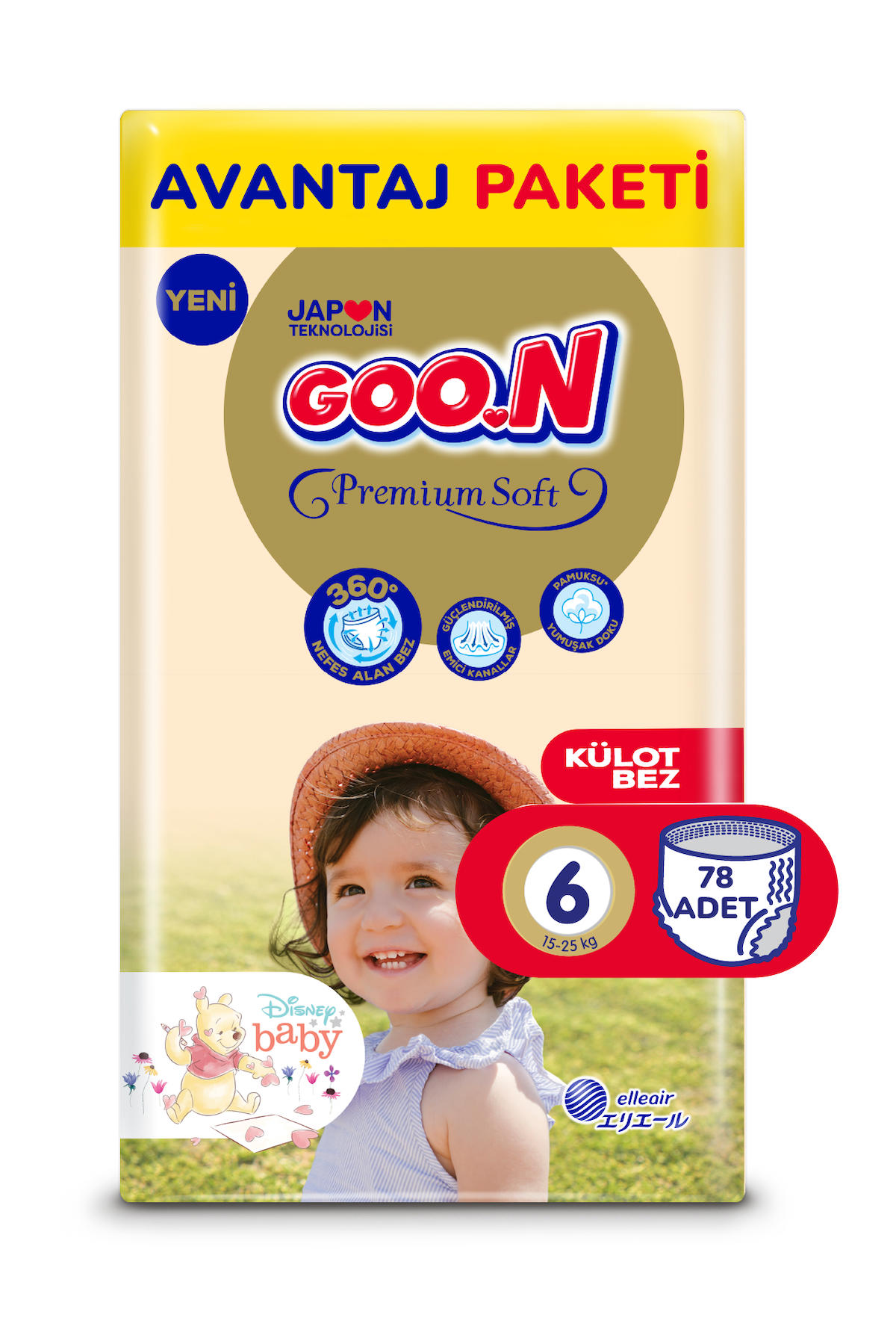 Goo.n Premium Soft 6 Numara Süper Yumuşak Külot Bebek Bezi Avantajlı Paket - 78 Adet