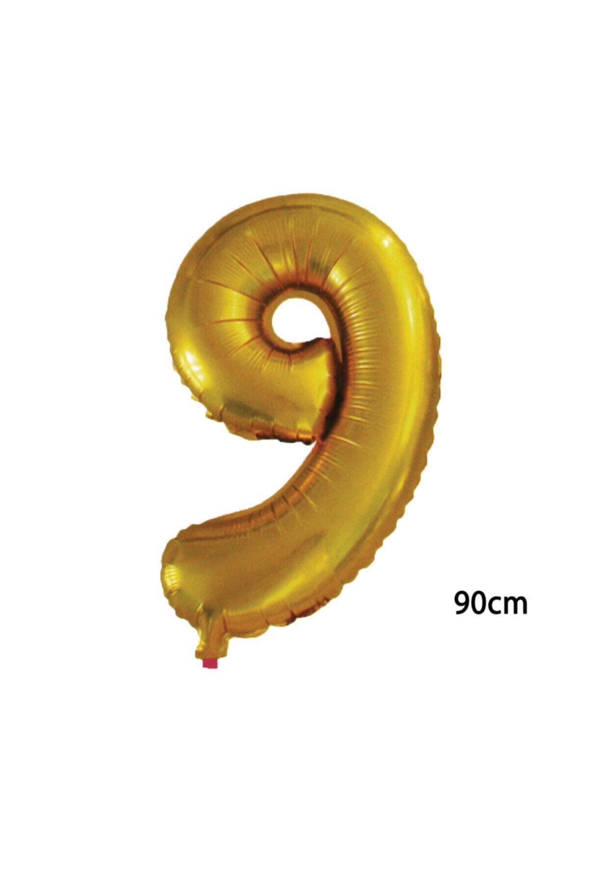 90cm 9 Rakamı Folyo Balon Altın