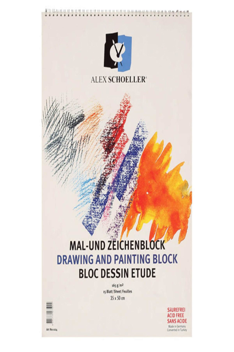 Alex Schoeller Dokulu Resim Defteri 35X50 Cm Sipralli 165 Gr 15 Yaprak Alx 024/50 165.35