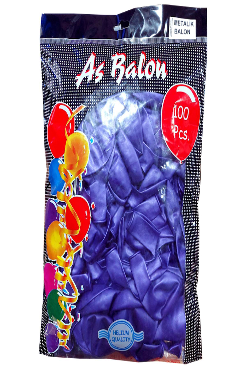 Erbay Metalik Balon Yerli 100 Lü_Koyu Mor