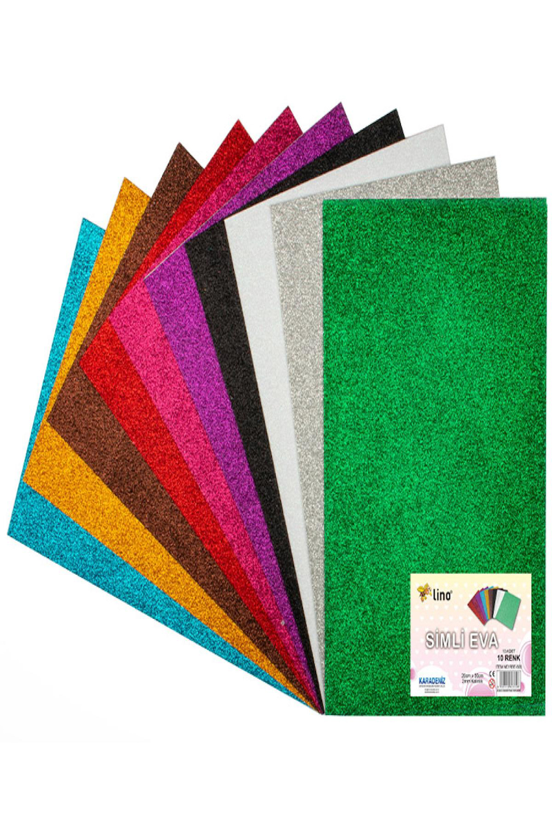 Lino Eva 20X30 Cm 10 Renk 2 Mm Simli 10Lu Paket Rbe 500