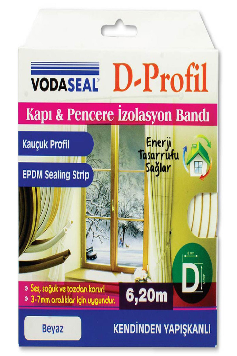 Vodaseal Kapı Ve Pencere İzolasyon Bandı 6.2 M D Profil Beyaz_78 3089