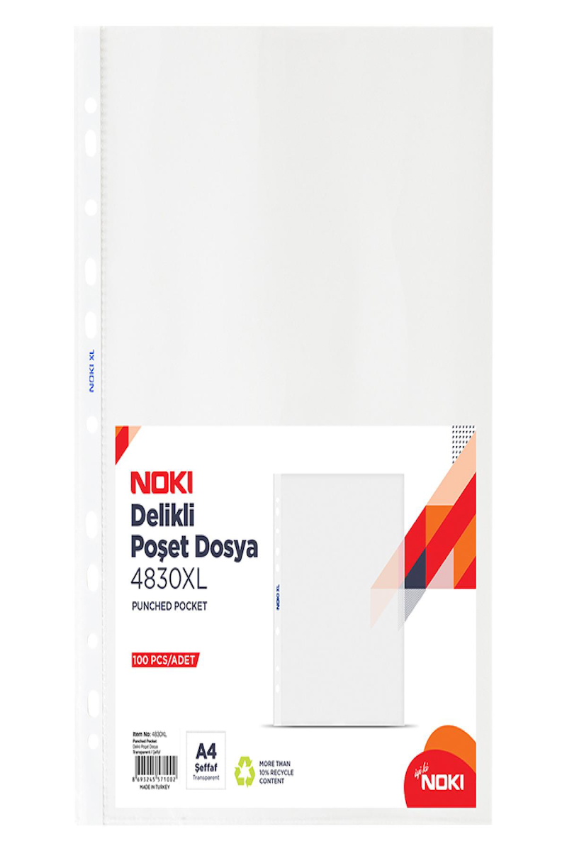 Noki 4830 Poşet Dosya A4 Xl 100Lü 40 45 Micron