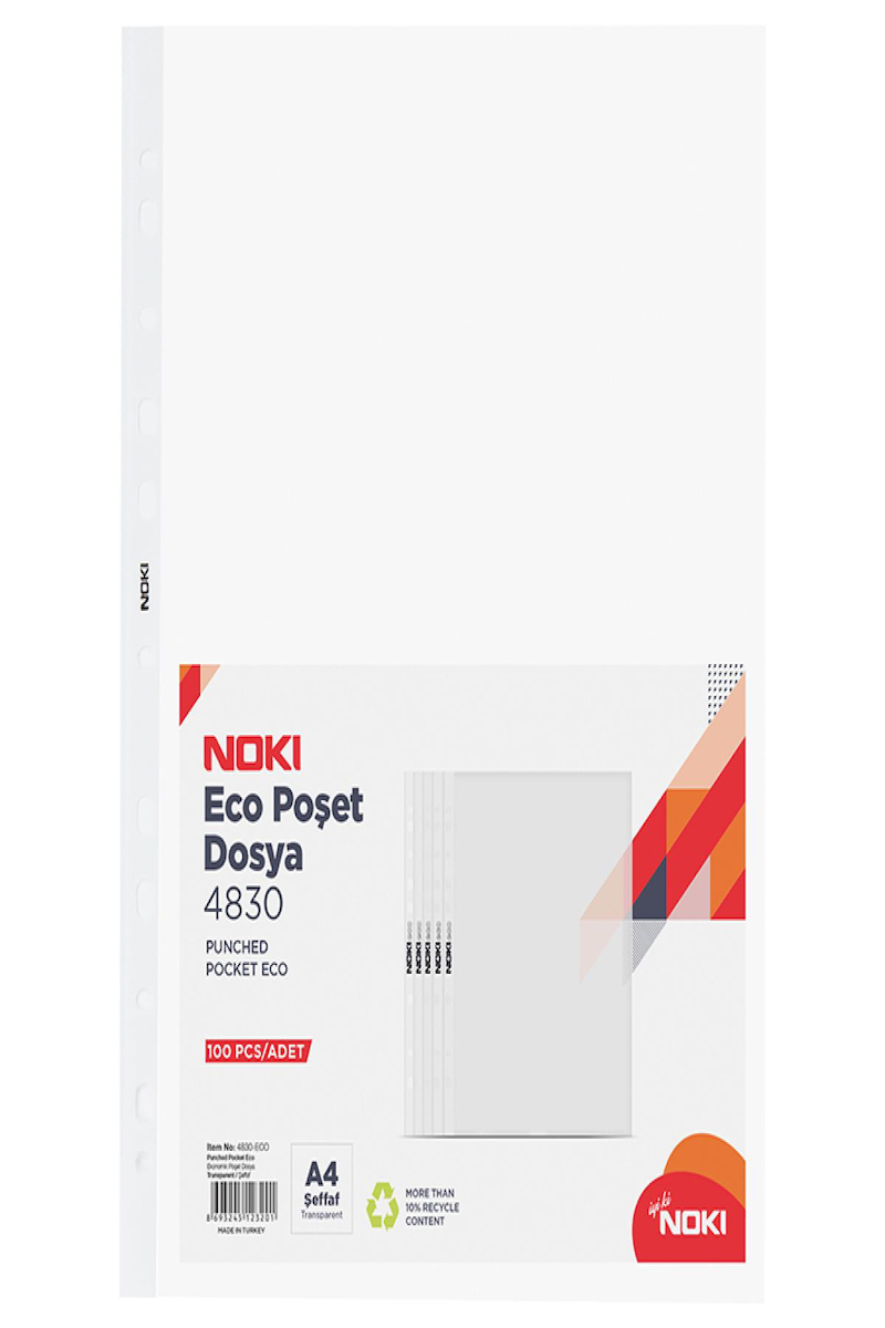 Noki Eco Poşet Dosya 100Lü 4830 Eco 30 35 Micron