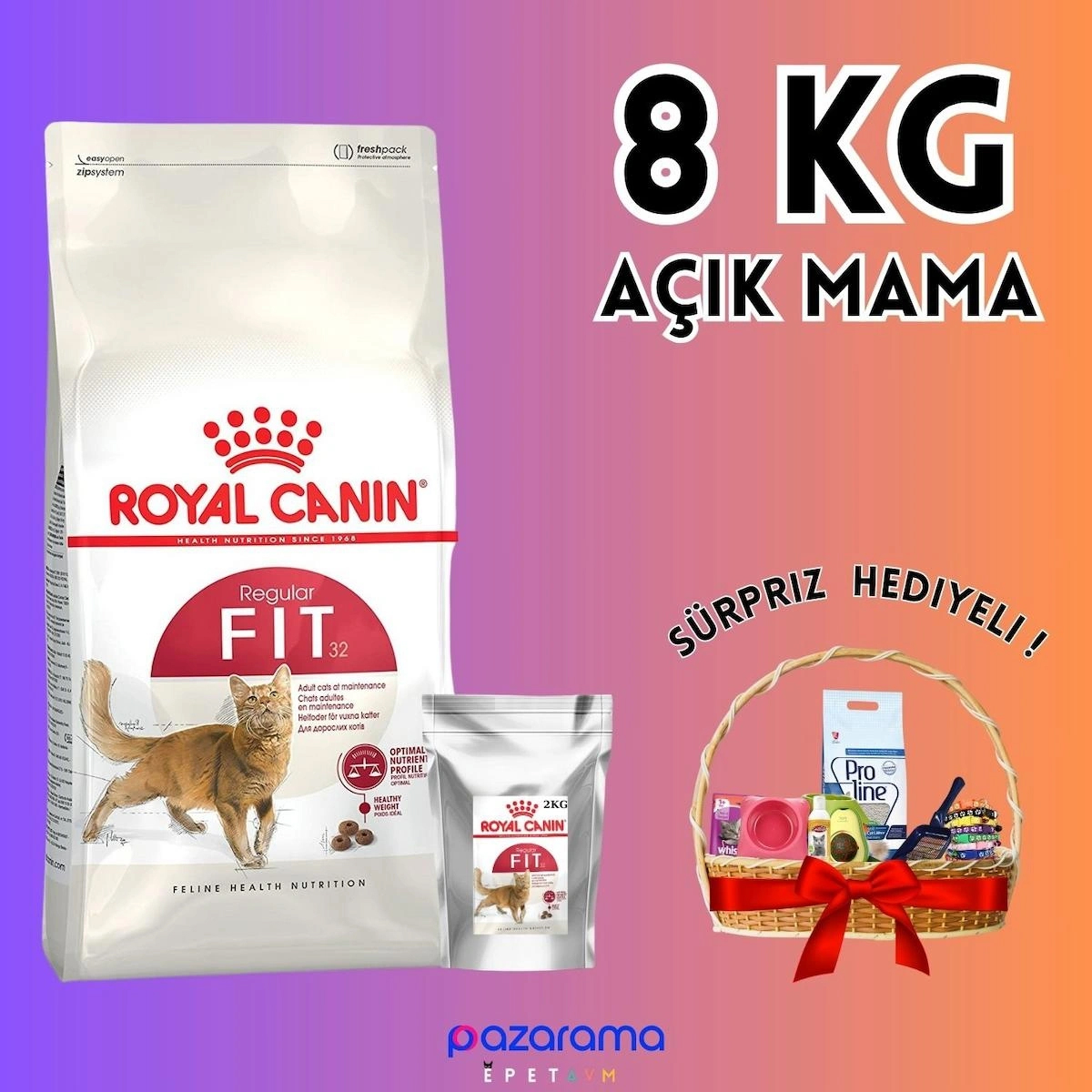 Royal Canin FHN Fit 32 Yetişkin Kedi Açık Mama 8 KG - HEDİYELİ PAKET