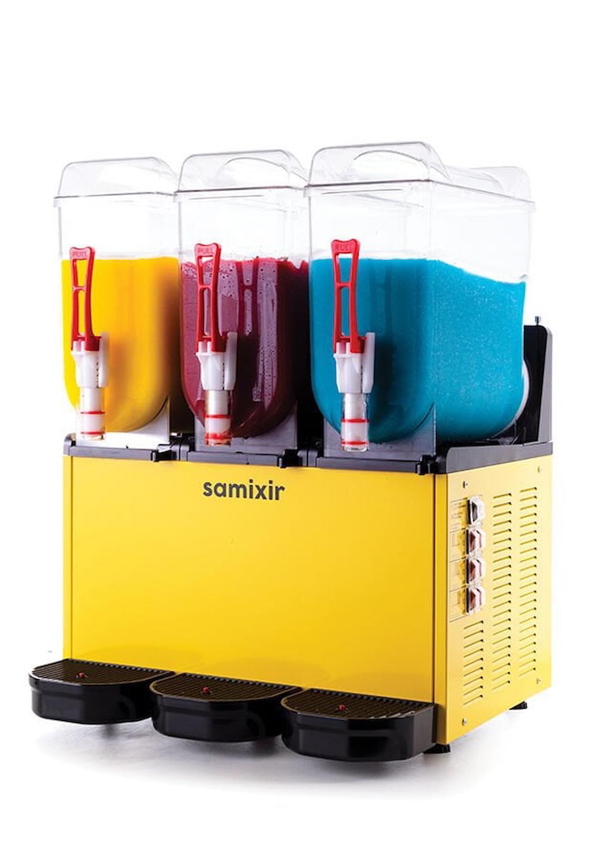 SAMIXIR Slush Triple Meyve Suyu Dispenseri 12 L + 12 L + 12 L SLUSH36.Y