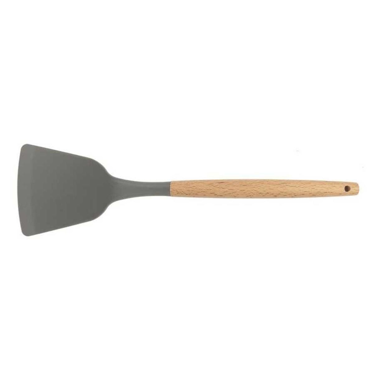 Silikon Servis Spatulası Ahşap Sap