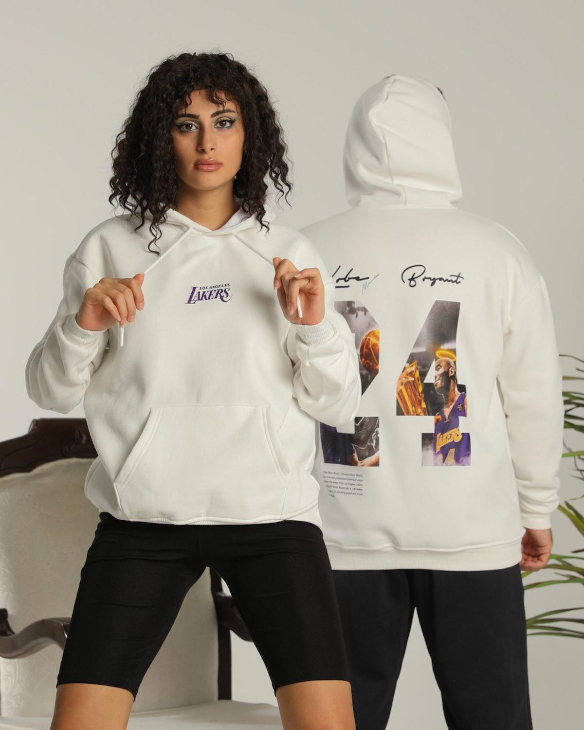 Sevgili Kombini Çift Unisex Oversize Baskılı Sweatshirt Beyaz