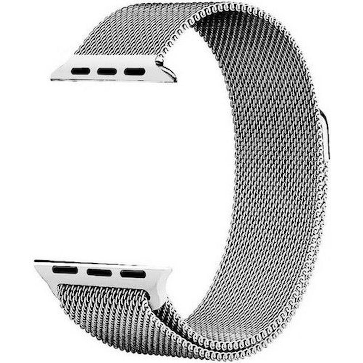 Gpack Apple Watch SE 2 2023 40mm Kordon Hasır Metal Örgülü Ayarlanabilir