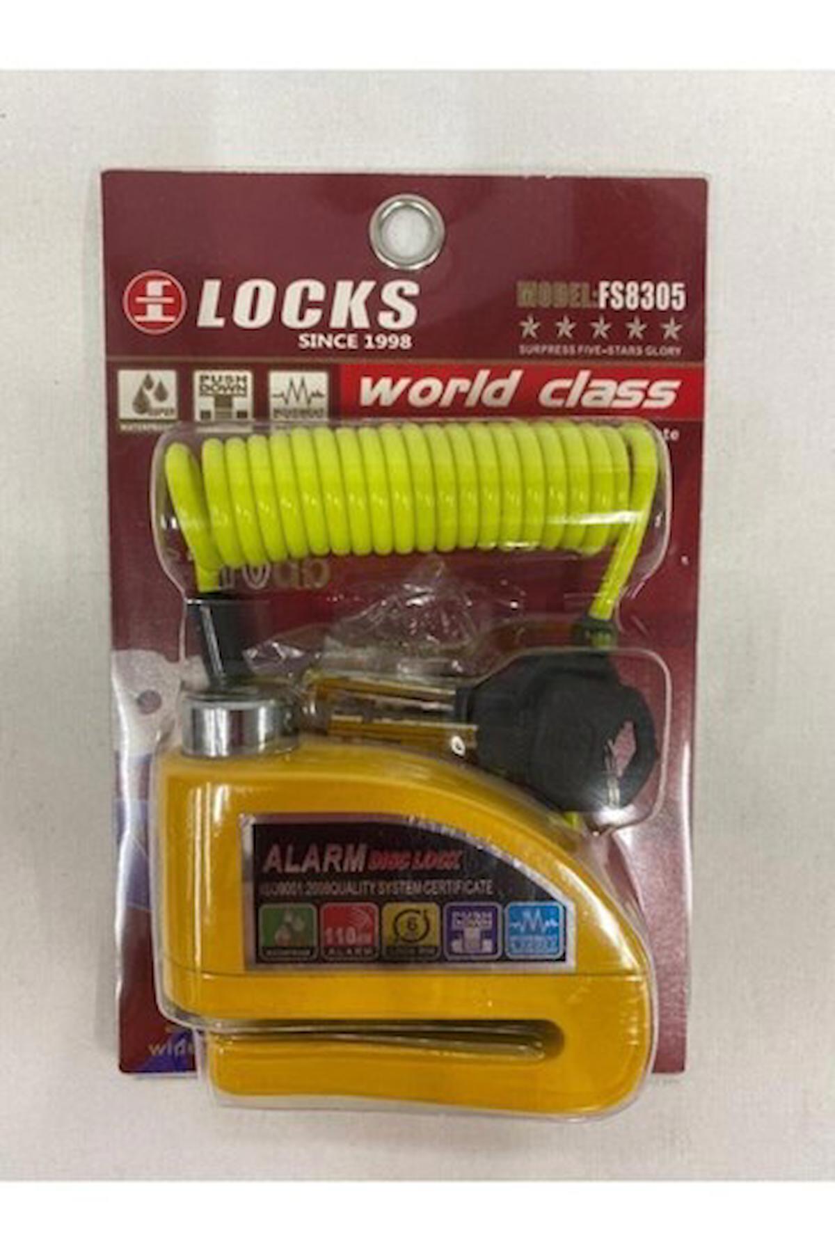 LOCKS ALARMLI DİSK KİLİT HATIRLATMA KABLOLU SARI