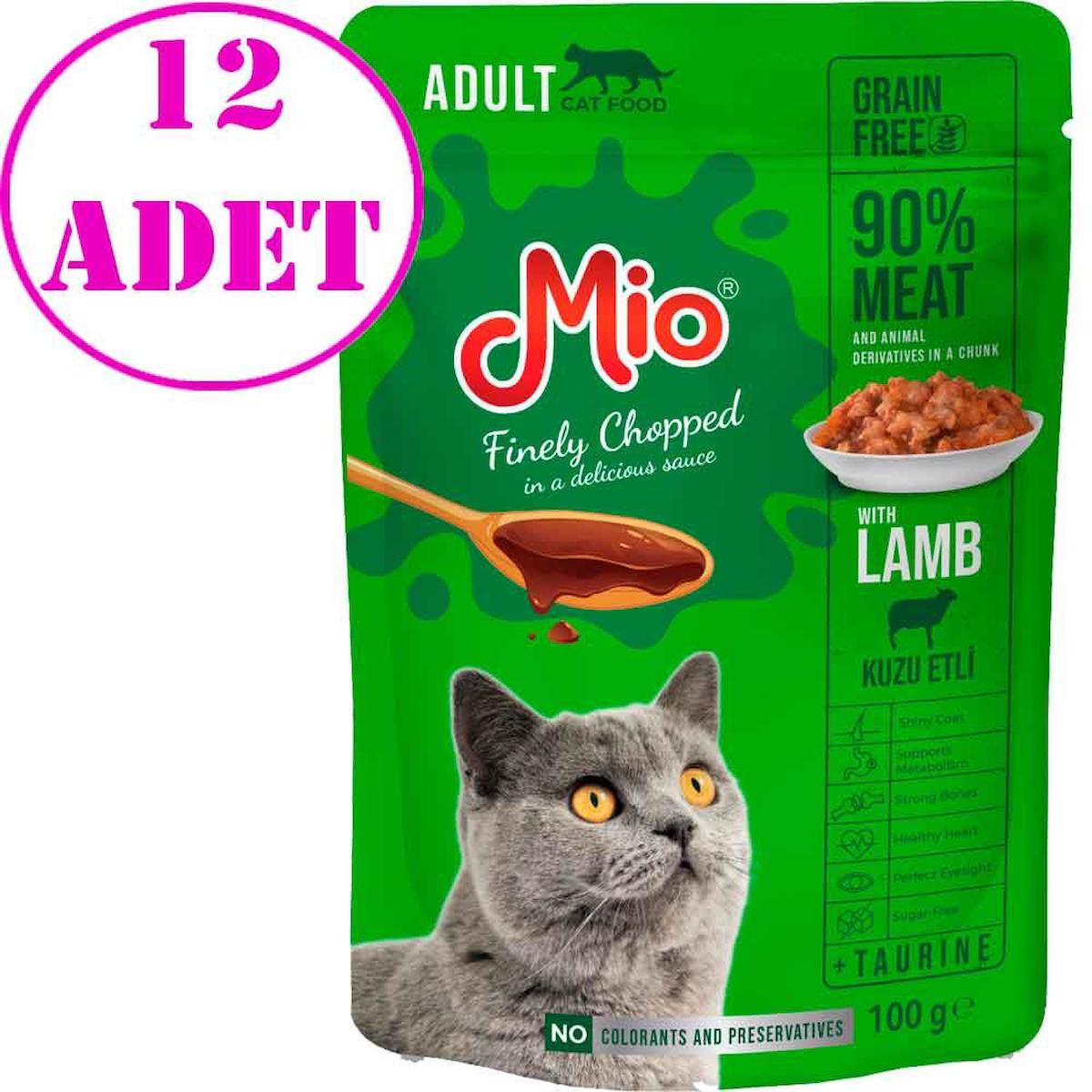 Mio Kedi Yaş Mama Kuzu Etli 100 Gr 12 AD