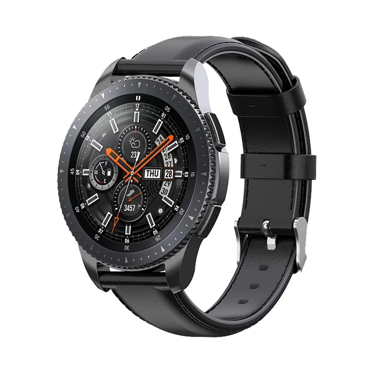 E2M Samsung Watch 46mm (22mm) KRD-10 Deri Siyah Kordon