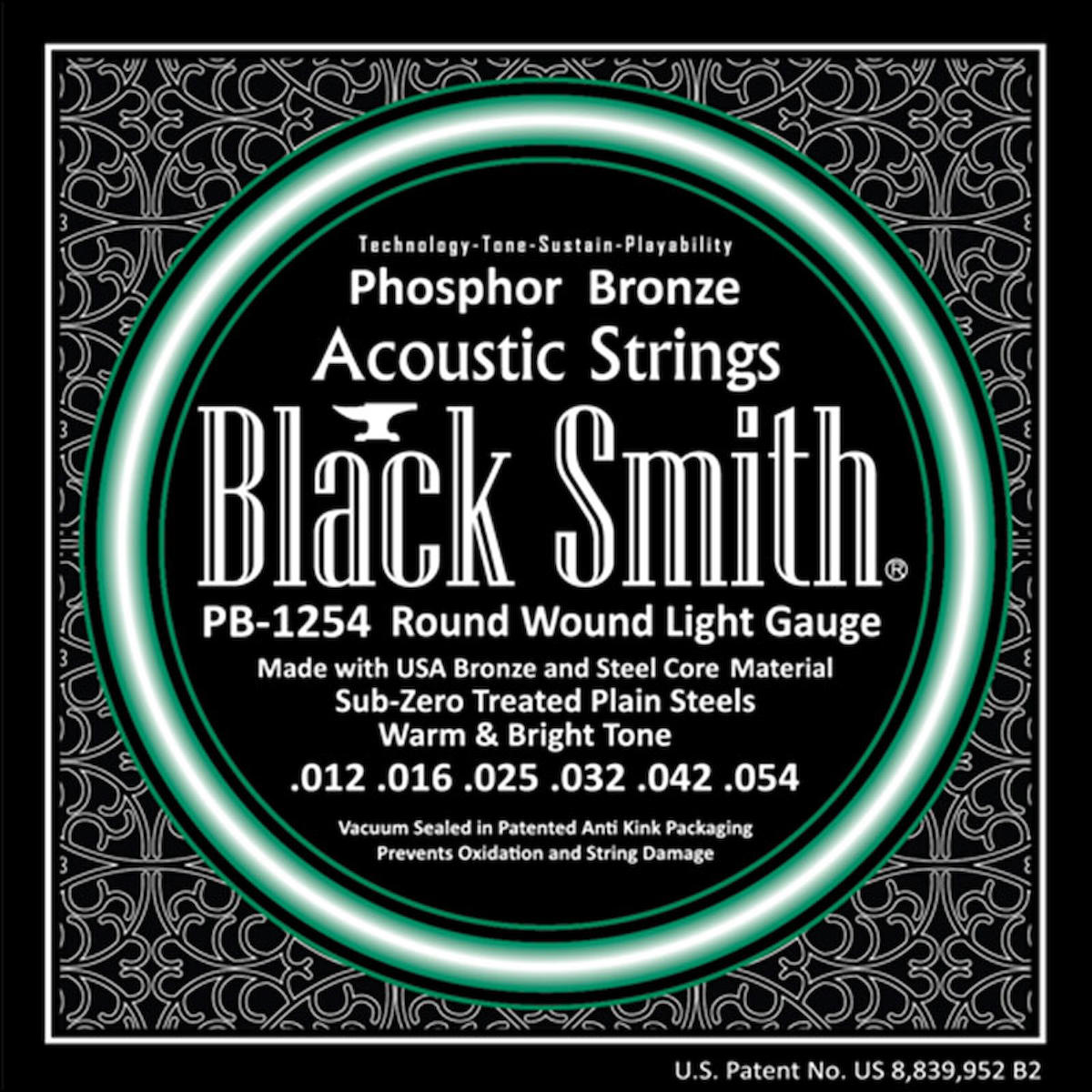 Black Smith PB-1254 Light Akustik Gitar Teli 012