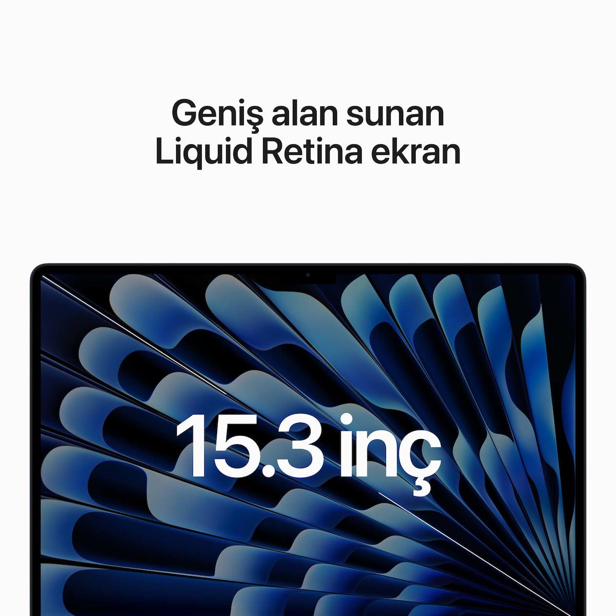 MacBook Air 15 inç M2 çip 8 Çekirdekli CPU ve 10 çekirdekli GPU 512GB – Gece Yarısı – MQKX3TU/A