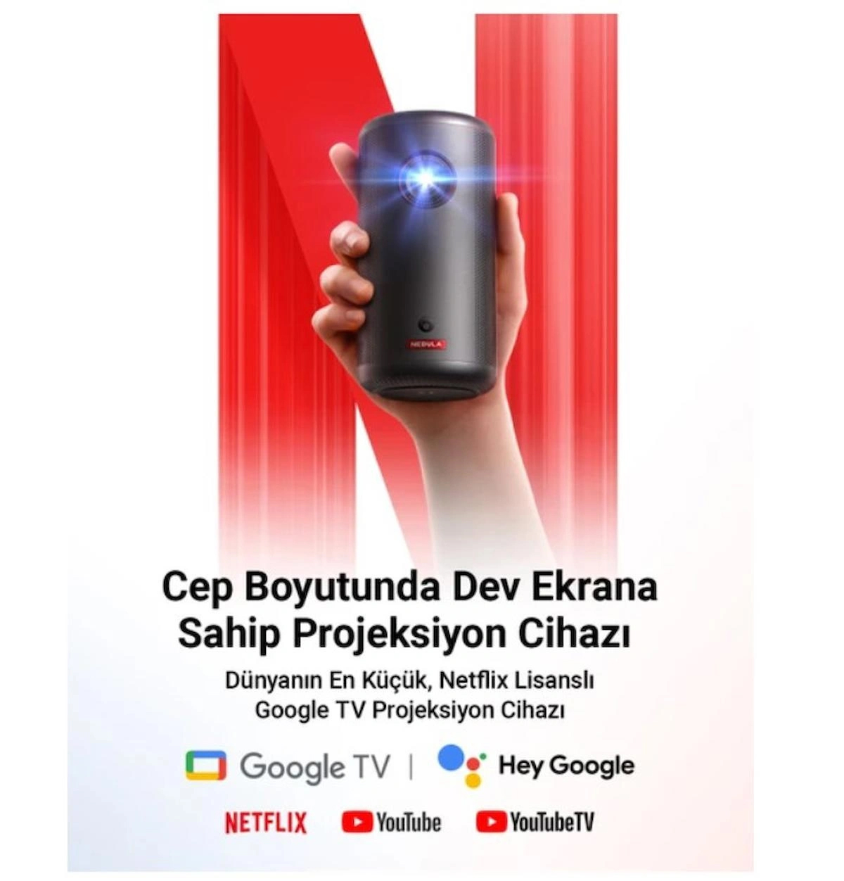 Anker Nebula Capsule III 300 Lümen Full HD Wi-Fi Android Taşınabilir Mini Projeksiyon Cihazı