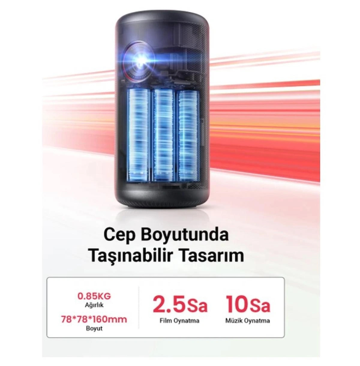 Anker Nebula Capsule III 300 Lümen Full HD Wi-Fi Android Taşınabilir Mini Projeksiyon Cihazı
