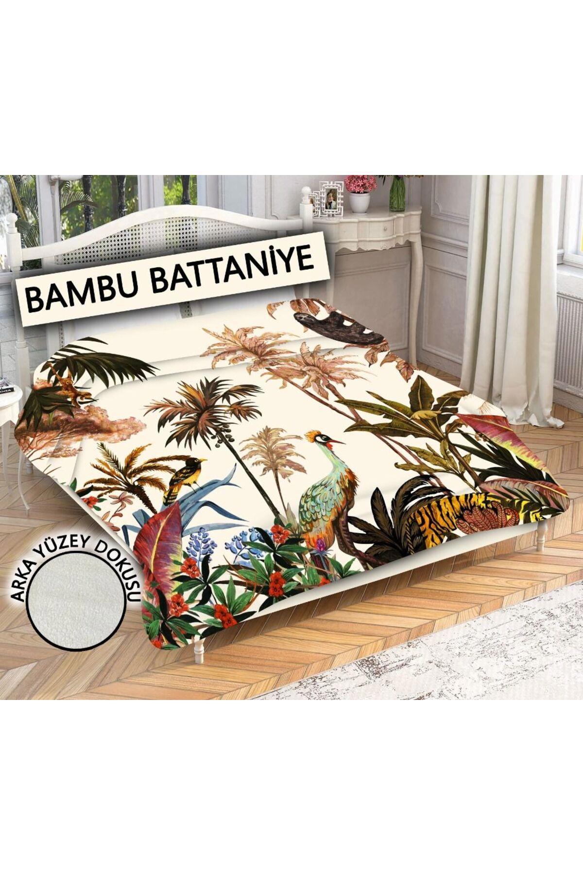 Dekoratif Modern Desenli %100 Bambu Kumaşlı Battaniye