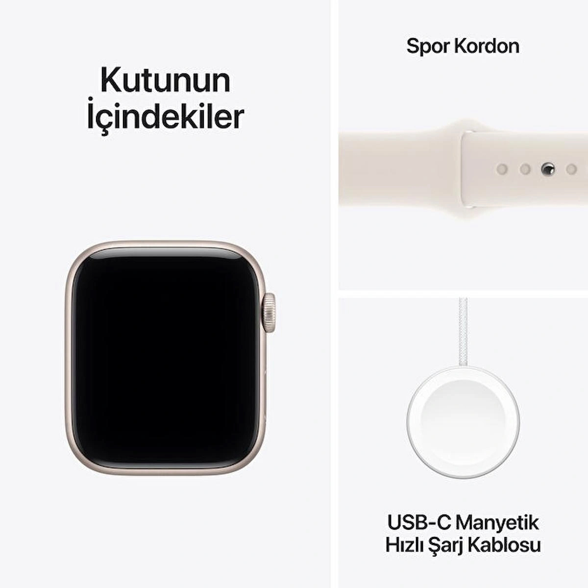 Apple Watch SE 3 GPS 40mm Starlight Aluminium Case with Starlight Sport Band – M/L