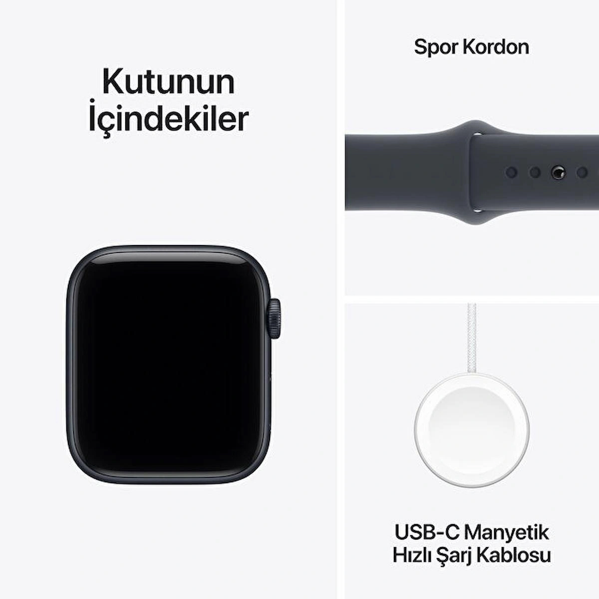 Apple Watch SE 3 GPS 44mm Midnight Aluminium Case with Midnight Sport Band – M/L