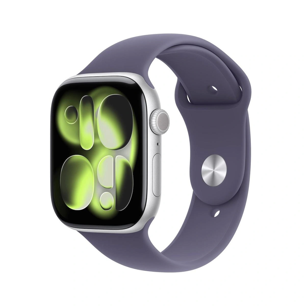 Apple Watch Series 11 GPS 42mm Silver Aluminium Case with Purple Fog Sport Band – M/L
