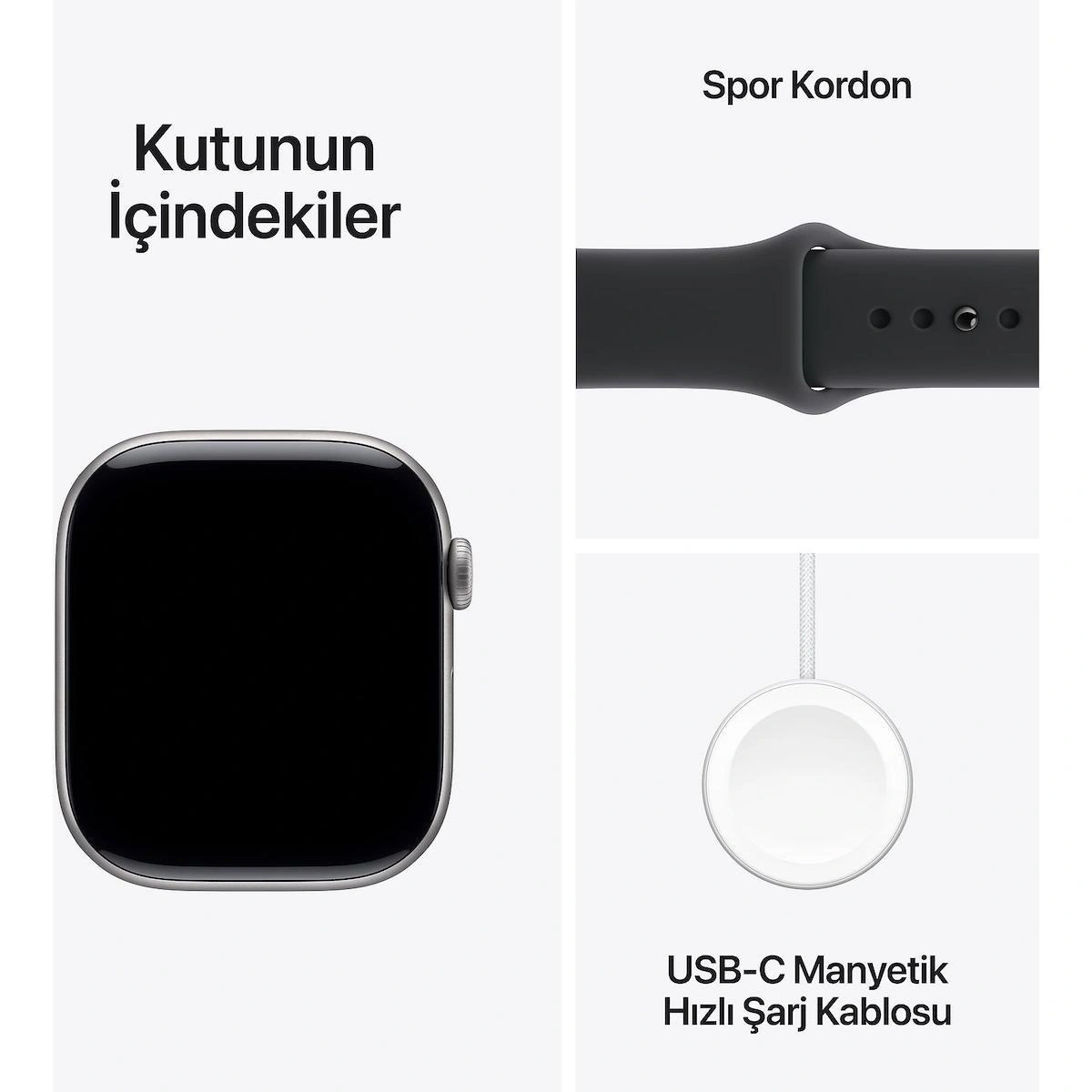 Apple Watch Series 11 GPS 46mm Space Grey Aluminium Case with Black Sport Band – M/L