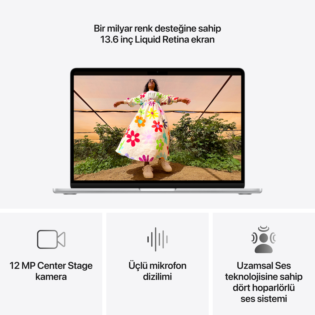 MacBook Air 13 inç – Apple M5 Çip 10 CPU ve 8 GPU 16GB Bellek 512GB SSD (MDH74TU/A) – Gümüş