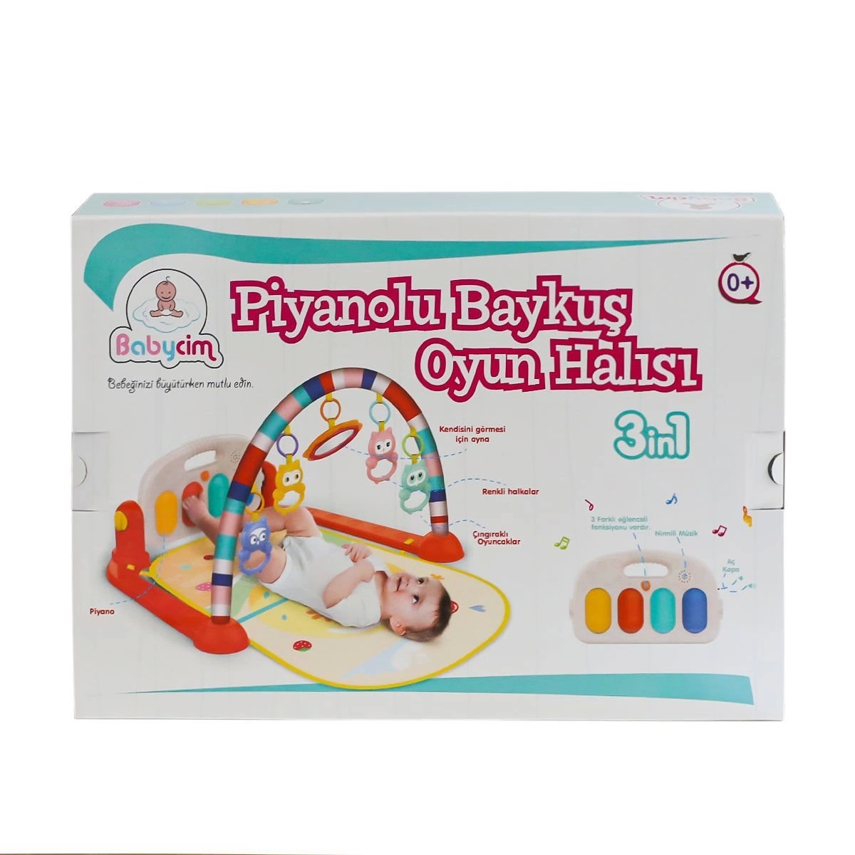 HE0650 Babycim Baykuşlu Pianolu Bebek Oyun Halısı -Birliktoys