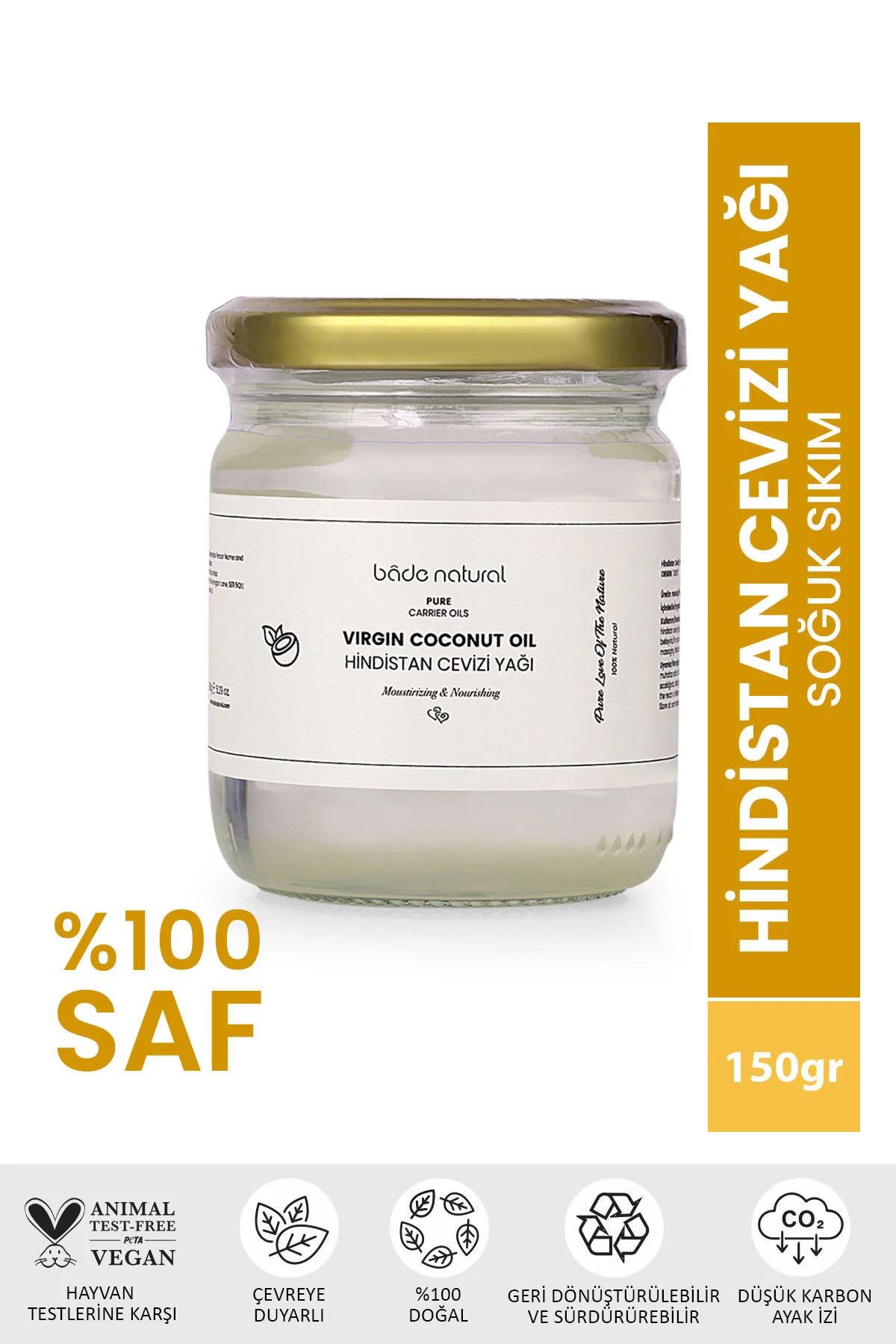 Bade Natural Hindistan Cevizi Yağı Soğuk Sıkım %100 Saf 150 gr