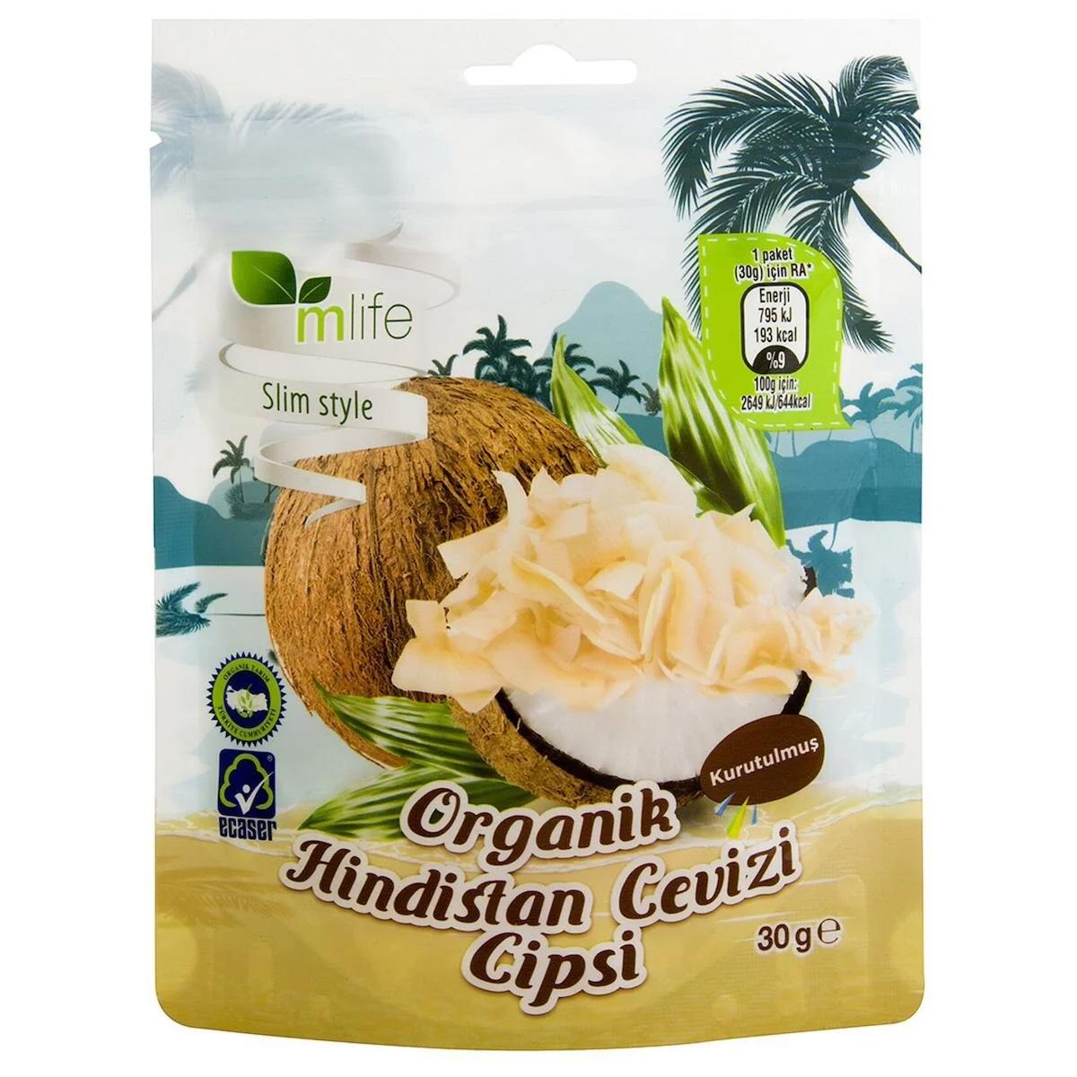 M Life Organik Hindistan Cevizi Cipsi 30G