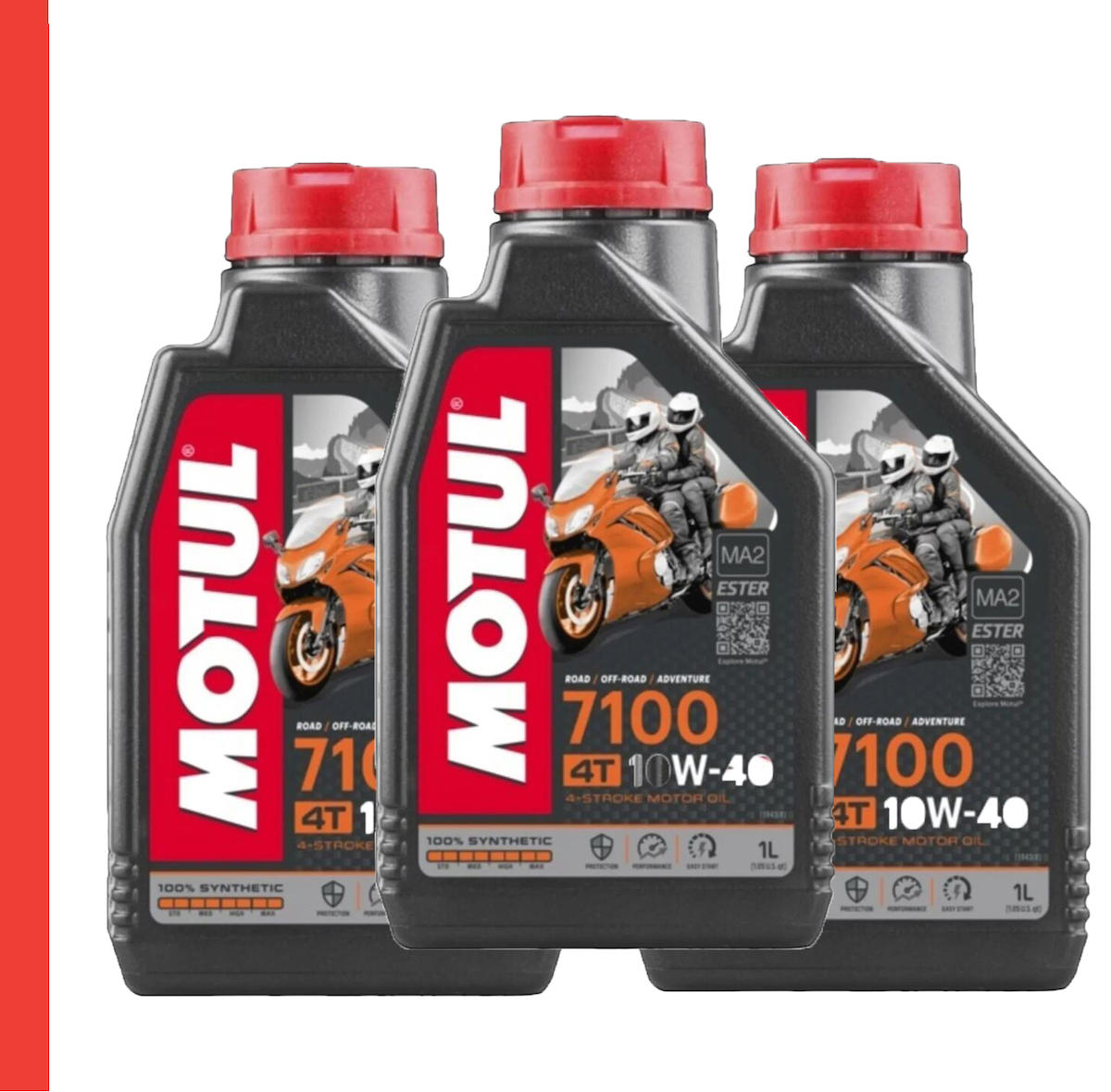 Motul Motosiklet Motor Yağı 7100 10W40 4T 1 L - Performanslı ve Yüksek Kaliteli Yağ 3 Adet