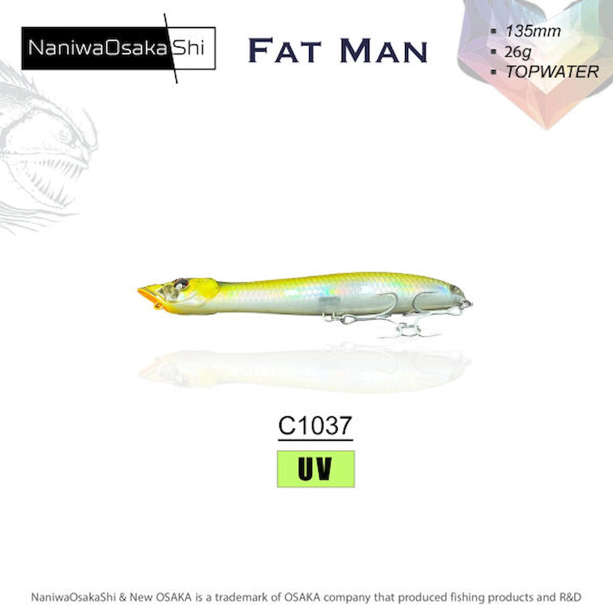 NANIWAOSAKASHI FAT MAN 135MM 26GR TOPWATER C1037 SAHTE BALIK