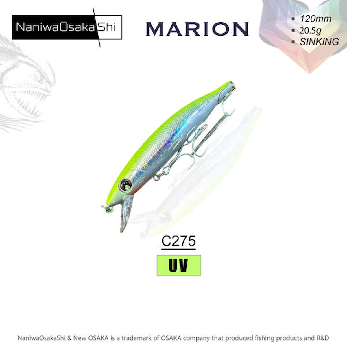 NANIWAOSAKASHI MARION 120MM 20,5GR SINKING C275 BALIK YEM