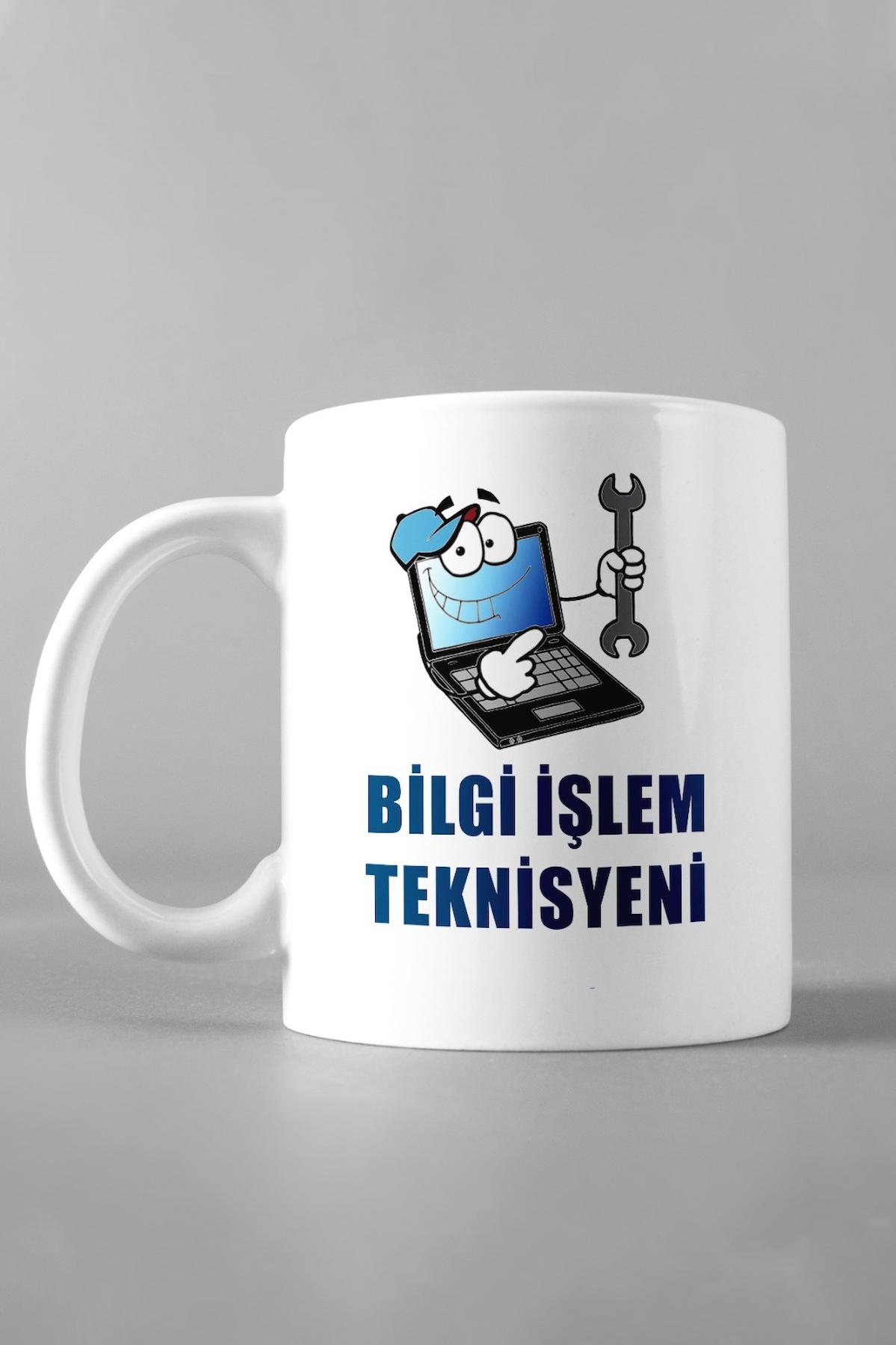 Bilgi İşlem Teknisyenlerine Özel Meslek Tasarımlı Baskılı Kupa Bardak