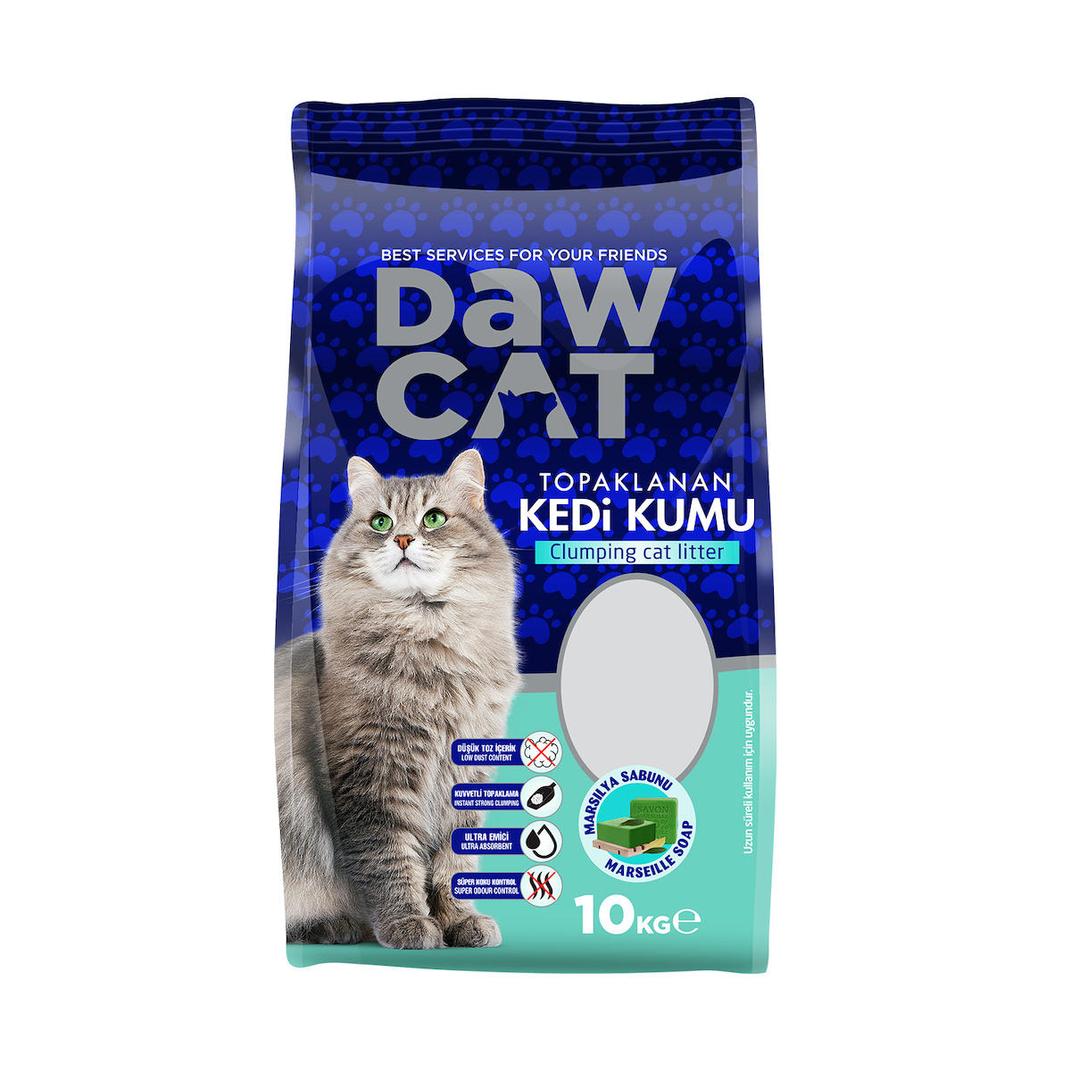 Dawcat Bentonit Kedi Kumu Marsilya Sabunlu 10 Lt