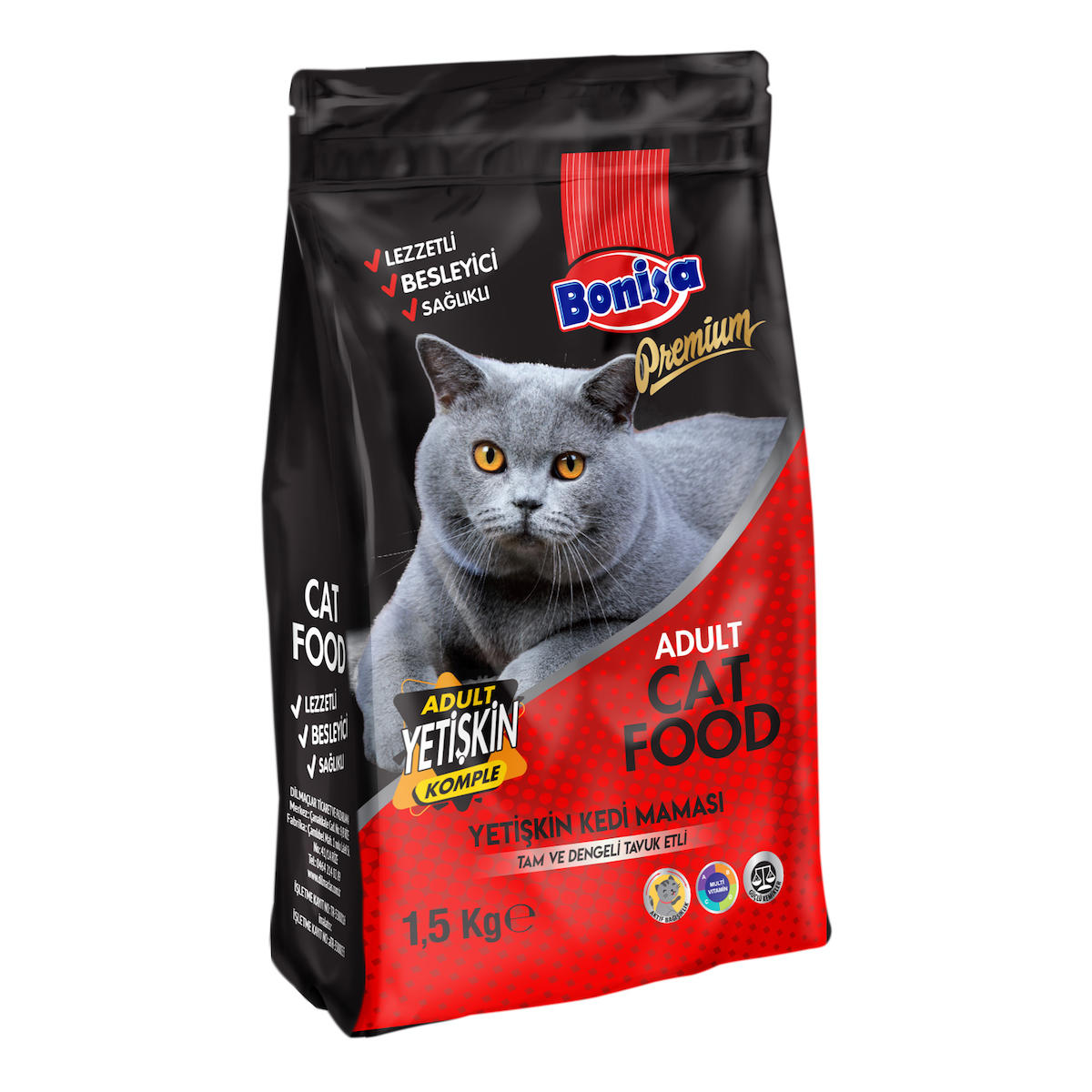 Bonisa Tavuklu Premium Yetişkin Kedi Maması 1.5 Kg