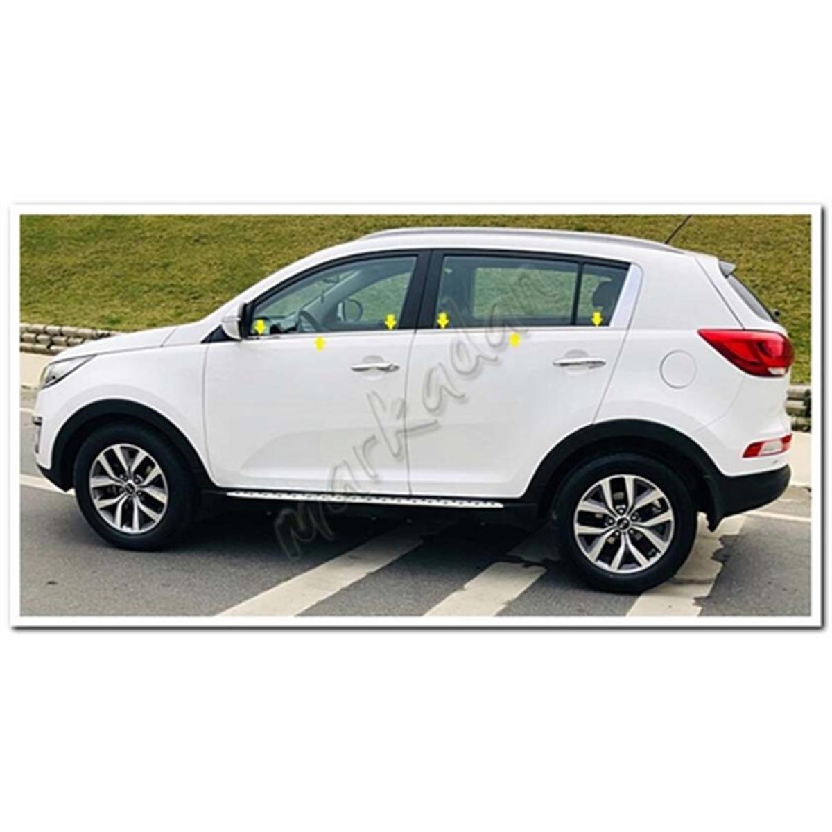 WOC Chrome Kia Sportage Krom Cam Çıtası 2010-2015 4 Parça Paslanmaz Çelik