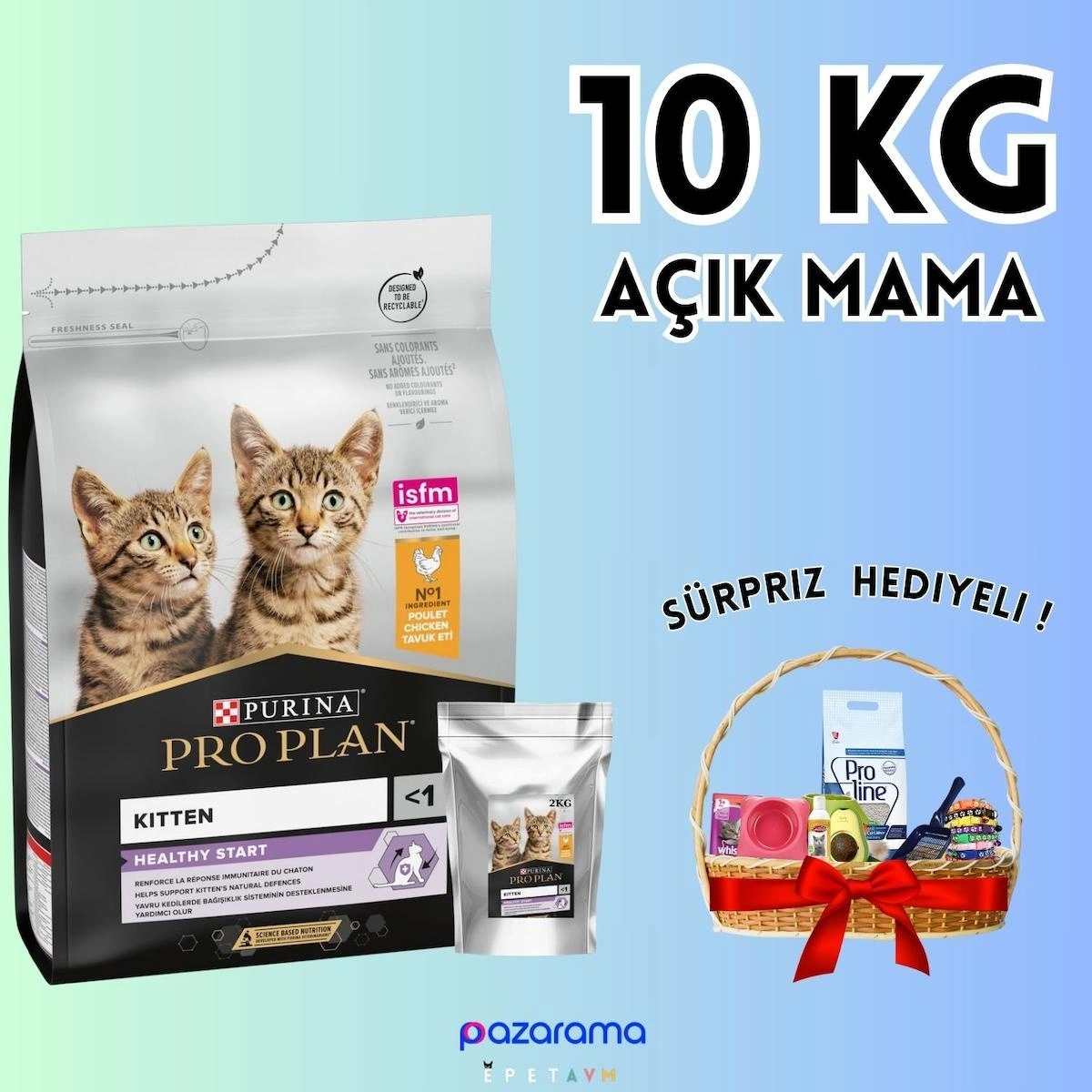 Proplan Kıtten Tavuklu Yavru Kedi Maması 10 Kg Açık Mama - HEDİYELİ PAKET