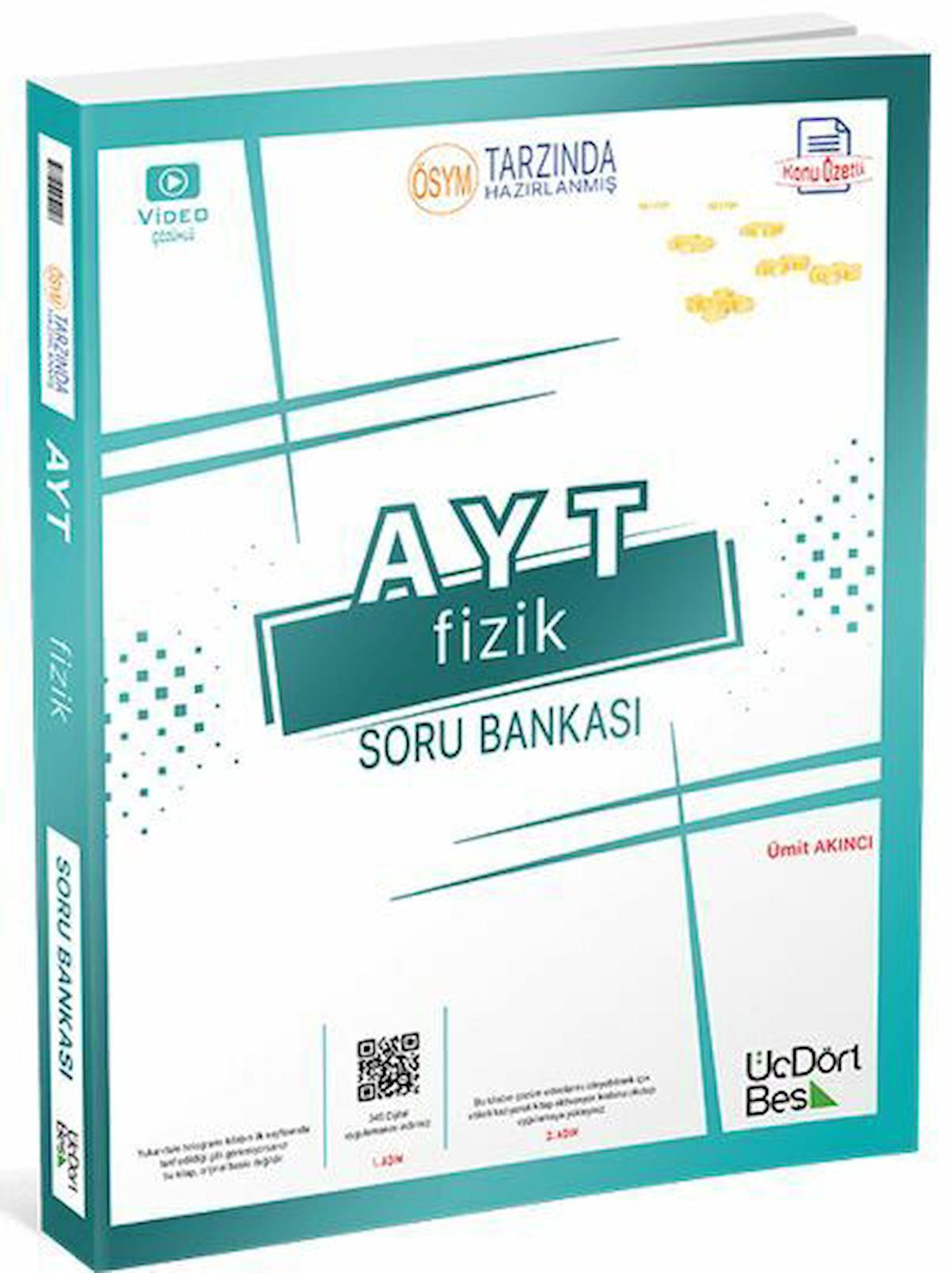 ÜçDörtBeş Yayınları 2023 AYT Fizik Soru Bankası