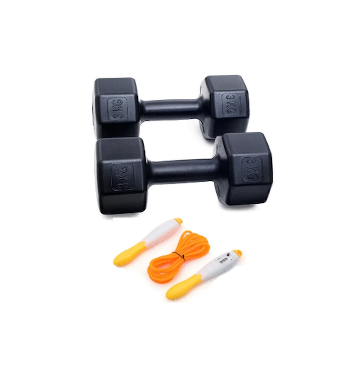 PS SPOR  3 KG DAMBIL X 2 ADET = 6 KG +  SAYAÇLI ATLAMA İPİ