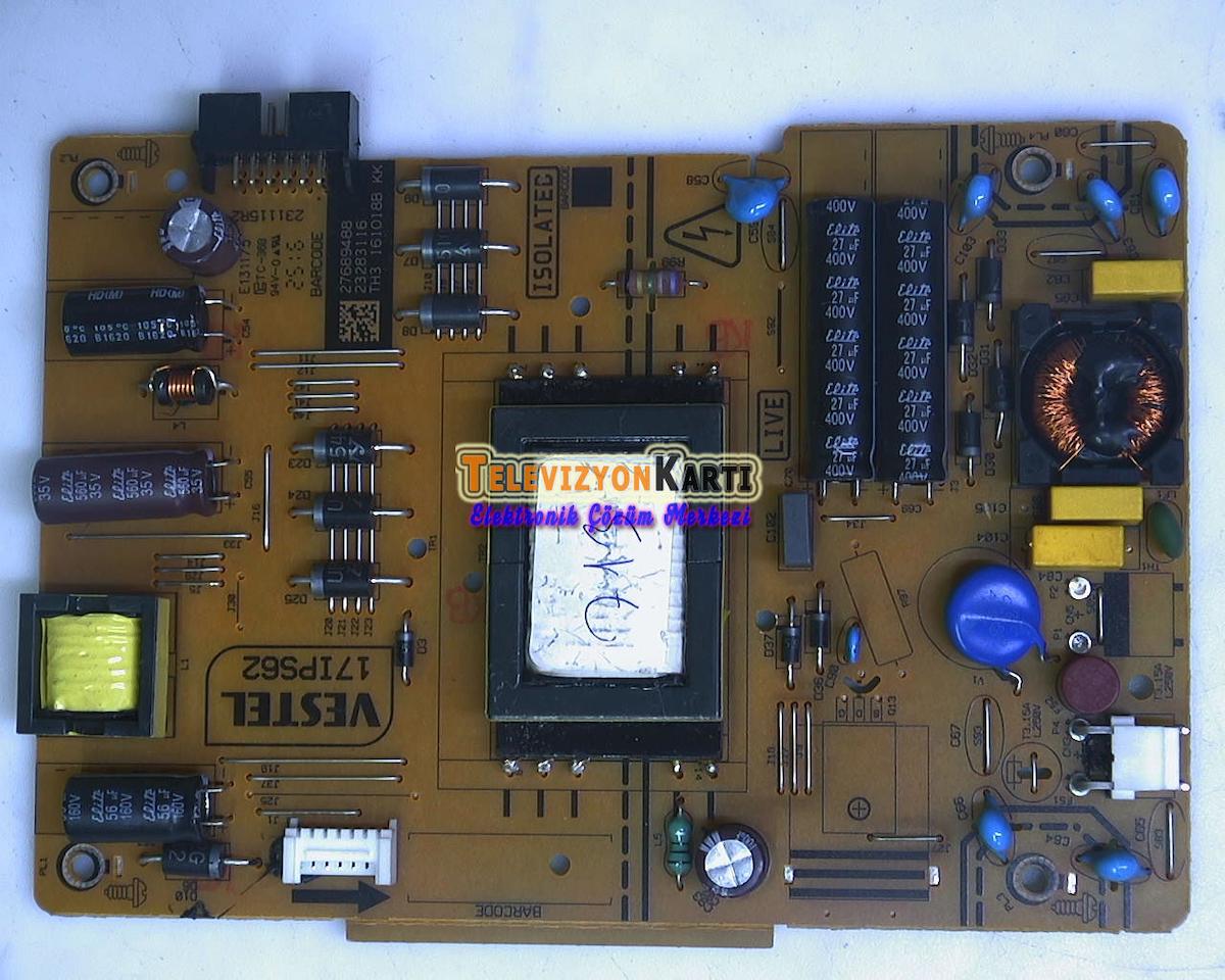 17IPS62, 23283116, Vestel 32HB5110, Power Board, Besleme, VES315WNVB-2D