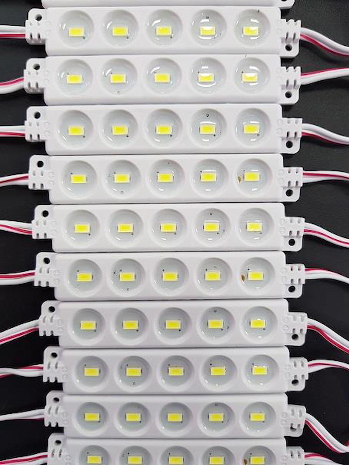 (10 ADET) 5 LEDLİ BEYAZ MODÜL LED 12 VOLT ALS-120B