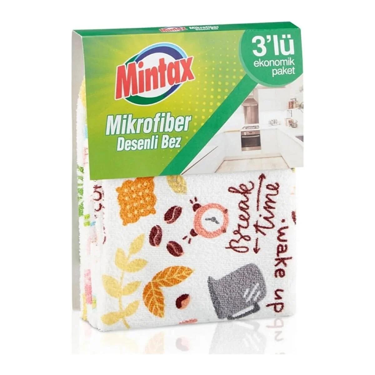 Mintax Mikrofiber Desenli Bez 3'lü