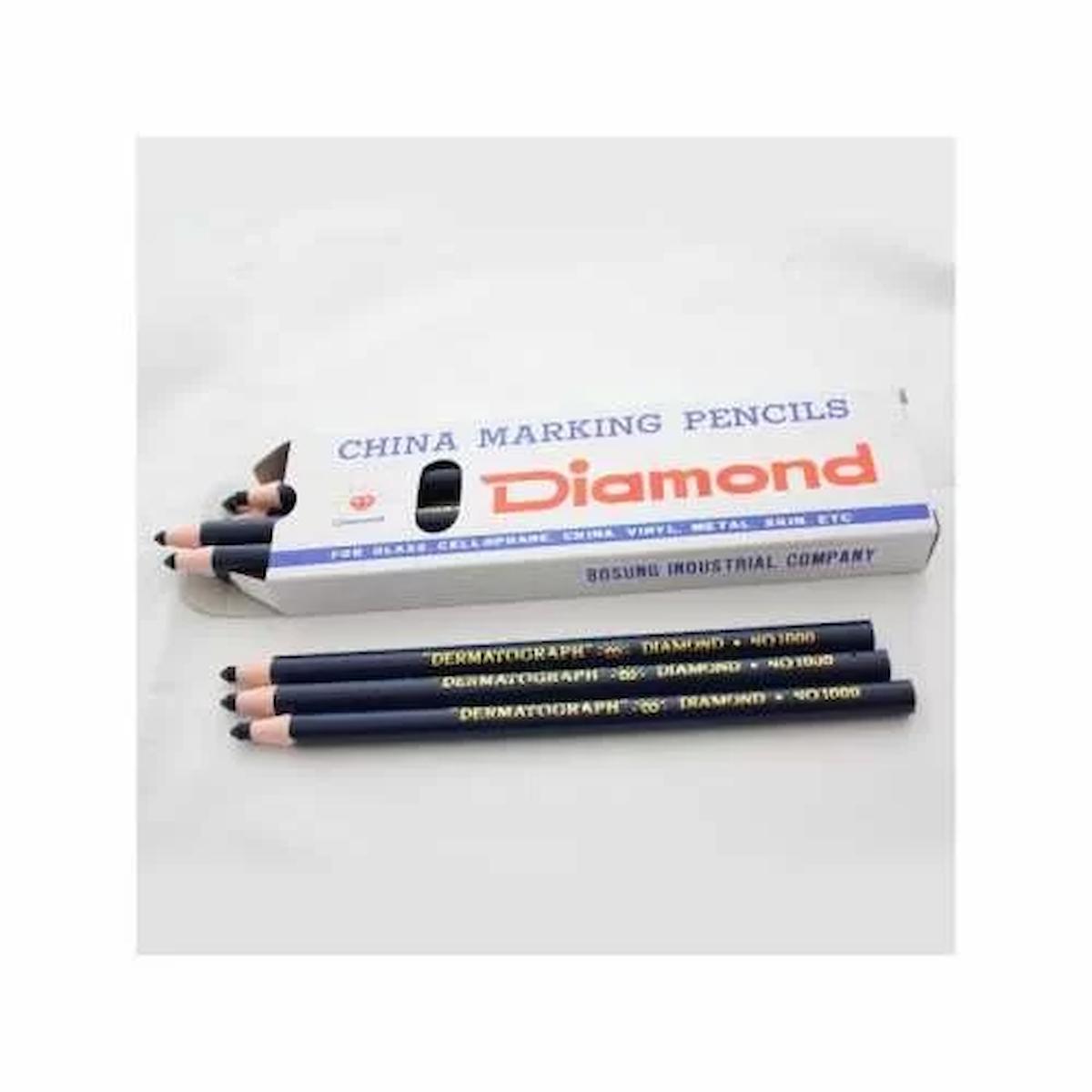 Diamond İpli Mavi Asetat İşaretleme Kalemi (12 li Paket)