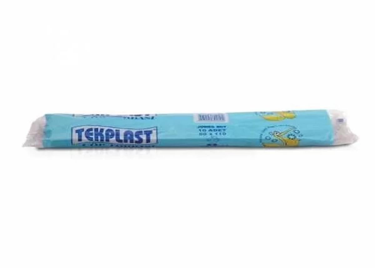 Tekplast Jumbo Boy Kalın Çöp Torbası 80x110cm (10 lu Paket)