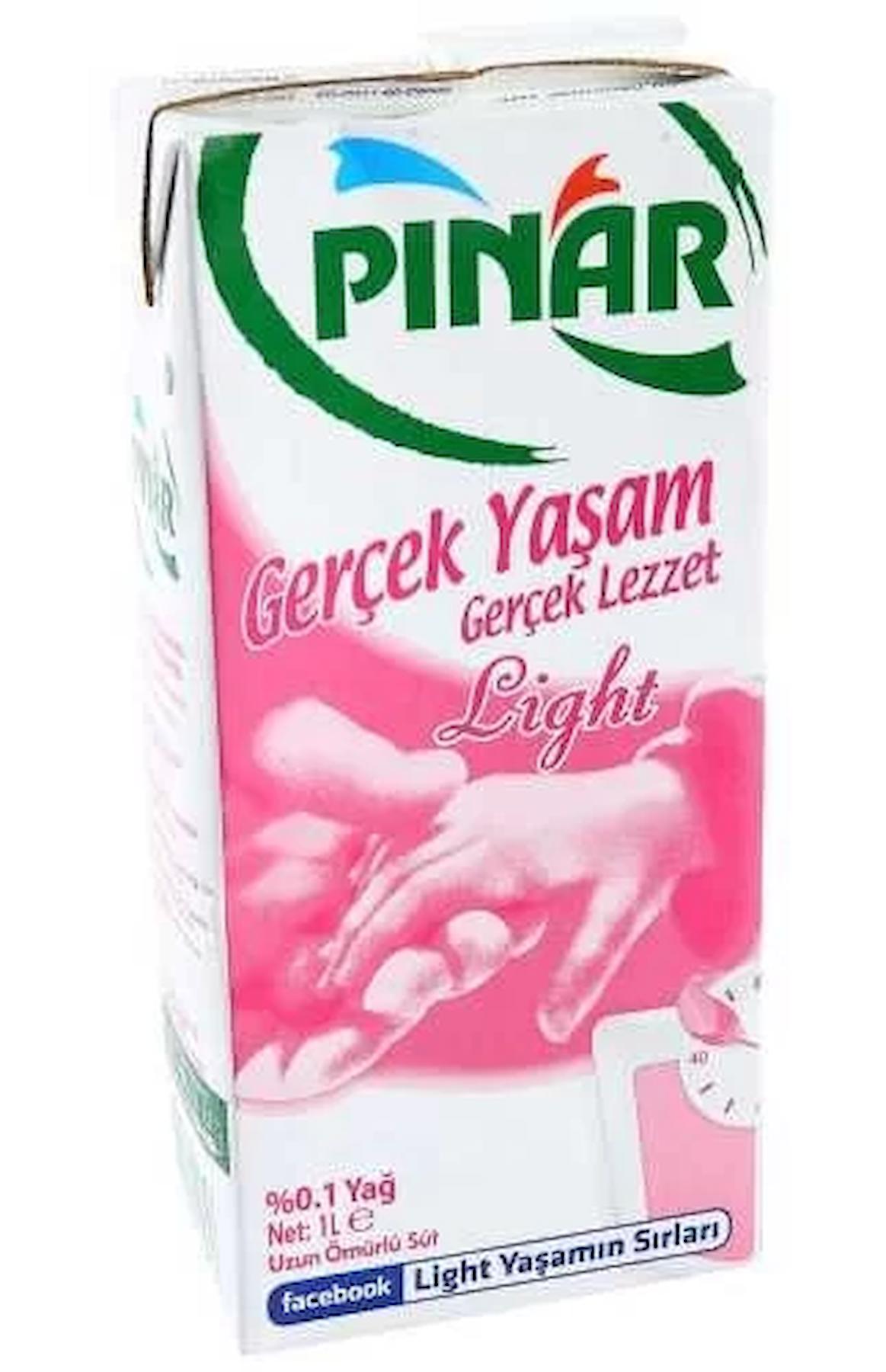 Pınar Az Yağlı Light Süt 1 Litre (12 li Koli)