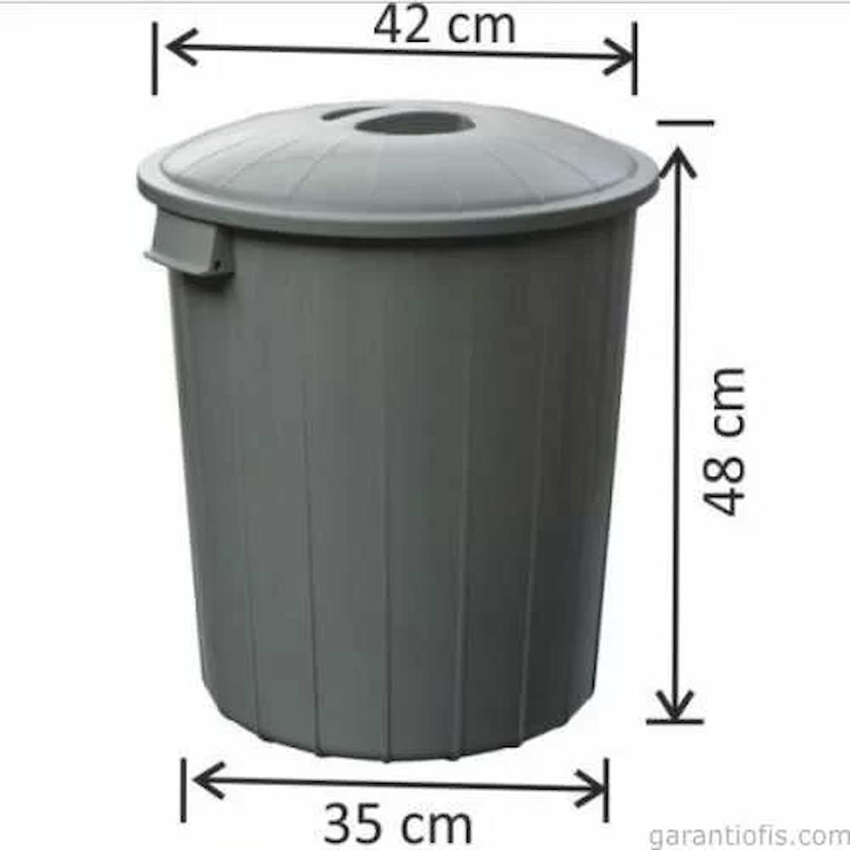 Garanti Metal 7485 Plastik Klasik Kapaklı Çöp Kovası (50 Litre)